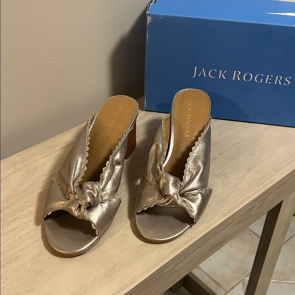 Jack Rogers Metallic Gold Mules
